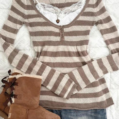 Striped casual pattern sweater cotton chic grunge punk Y2K top street high street rock aesthetic retro hop fashion women sweater