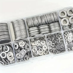 360pcs 304 Stainless Steel Flat Washers Set, Perfect For Home Decor, Factory Repair, Kitchens, Shops & More