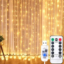 Holiday Decor Party Birthday Decoration LED 8 Mode Christmas Light USB Curtain String Light 3M 4M 6M Wedding Garland Fairy Light
