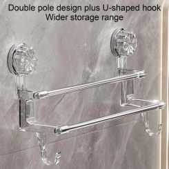 Suction Cup Towel Bar Shower Door Adhesive Towel Bar Rack Adhesive Towel Bar Suction Towel Rack Removable Shower Mat Rod For