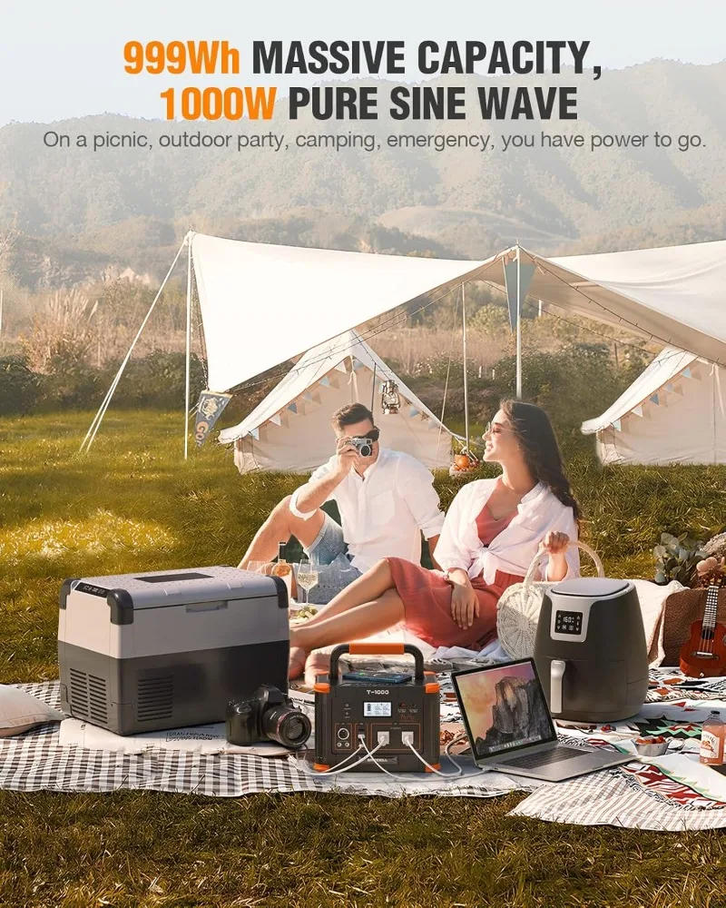 Description Picture 5 of item999Wh Solar Generator 1000W Portable Power Station with 60W USB-C PD Output 110V Pure Sine Wave AC Outlet Backup Lithium Battery