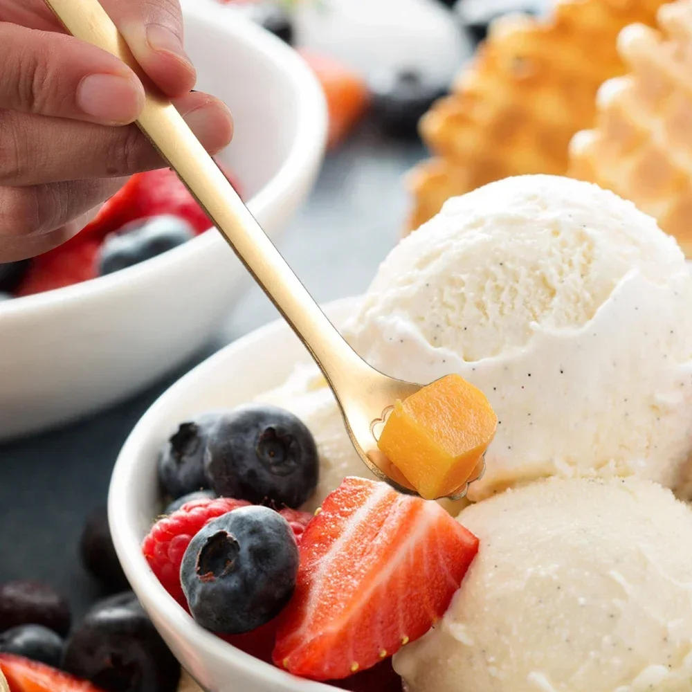 Description Picture 6 of item10/1PCS Stainless Steel Cat Claw Spoon Ice Cream Coffee Tea Gold Silver Stirring Spoon Dessert Dinner Tableware Kitchen Tools
