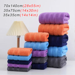 Thickened 100% Cotton Bath Towel Premium Striped Towel Set Combed Cotton Bath Towel Set High Hotel Bathrooml Face Towel