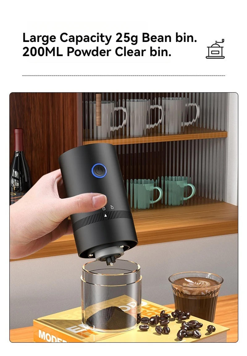 Description Picture 4 of itemMini Portable USB Electric Coffee Bean Beater Motorized Grinding Machine Home Coffee Machine Simple Set of Coffee Grinder