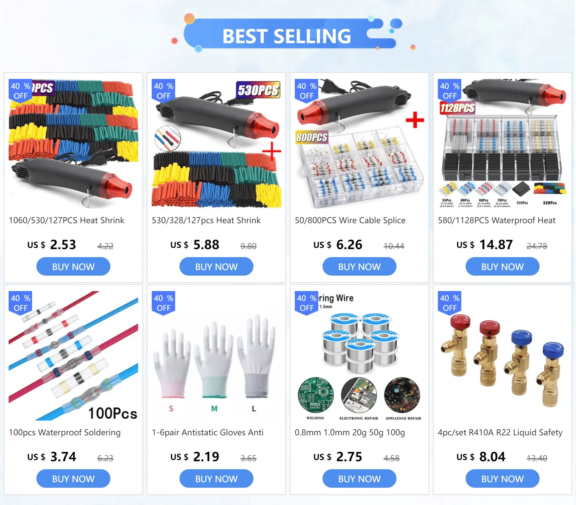 Description Picture 5 of item127/328/580/800Pcs Heat Shrink wrapped Shrinking Insulation Sleeving Thermal Casing Car Electrical Cable Shrink Tube Tube Kit