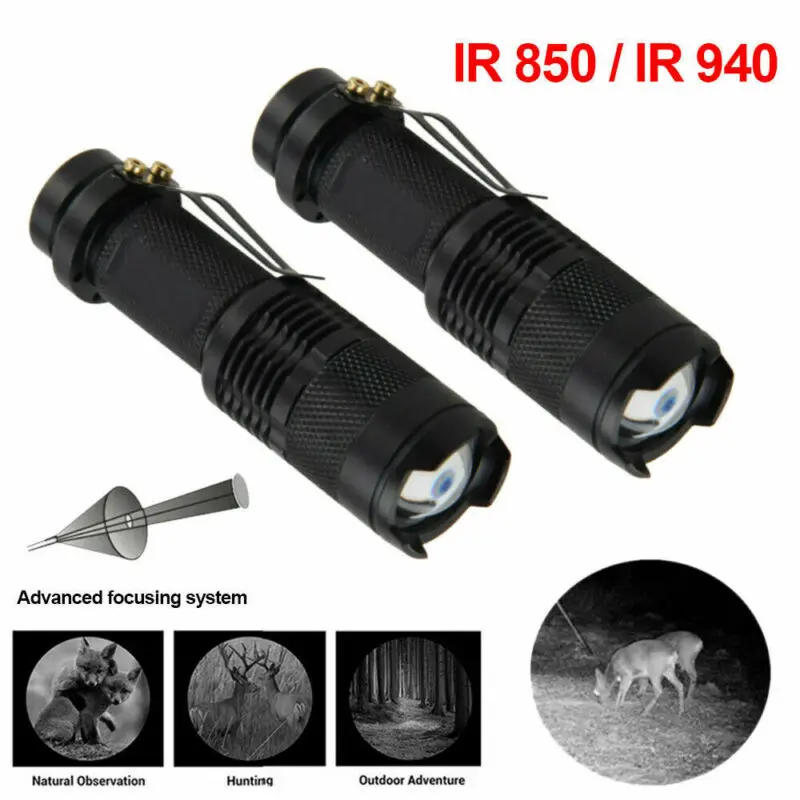 Description Picture 6 of item1-10PCS IR 850nm/940nm Infrared Flashlight Torch Hunting Radiation Night Vision light Zoomable Tactical Flashlight Torch Lamp