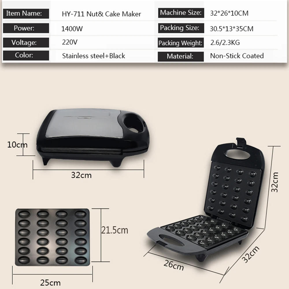 Description Picture 3 of itemHouselin Mini Donut Maker Machine For Kid-Friendly Breakfast, Snacks & More with Non-stick Surface, Makes 24 Doughnuts,Black