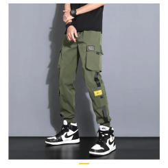 Men's Korean version of trendy cropped pants, summer workwear pants, loose and fashionable versatile leggings, pure cotton thi