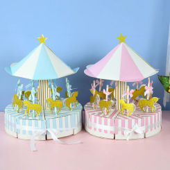 Carousel Paper Gift Box Wedding Favors And Gifts Unicorn Party Baby Shower Candy Box Birthday Party Decorations Kids Favors Gift