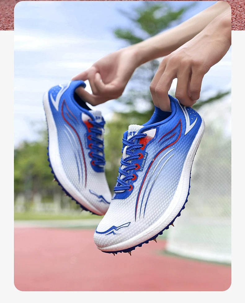 Description Picture 6 of itemHigh Quality Men Women Track and Field Shoes Youth Anti Slip Sneakers Outdoor Professional Jumping Runn Shoes Student Trainers