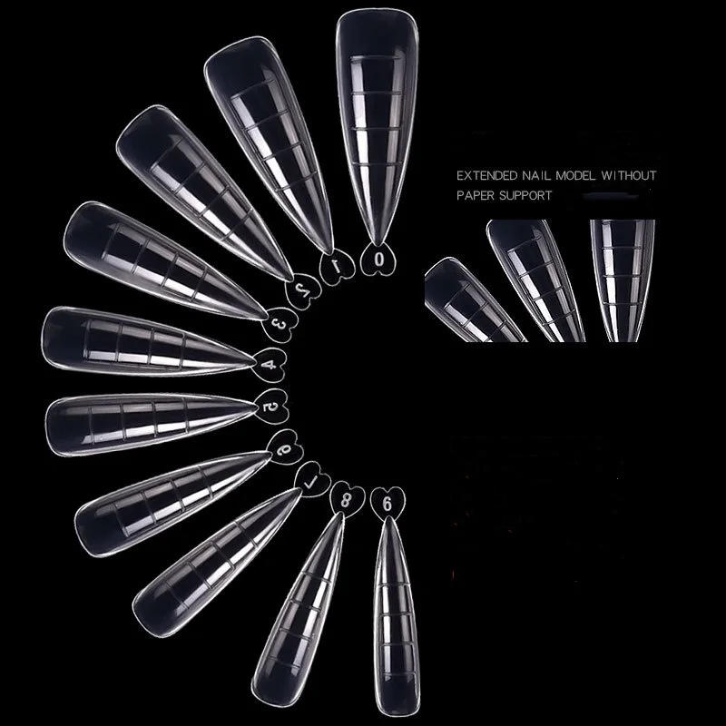 Description Picture 4 of item100pcs Pointy Quick Extension Building False Nail Tips Mold Form Transparent Acrylic Fake Nails Art UV Gel Manicure Tools