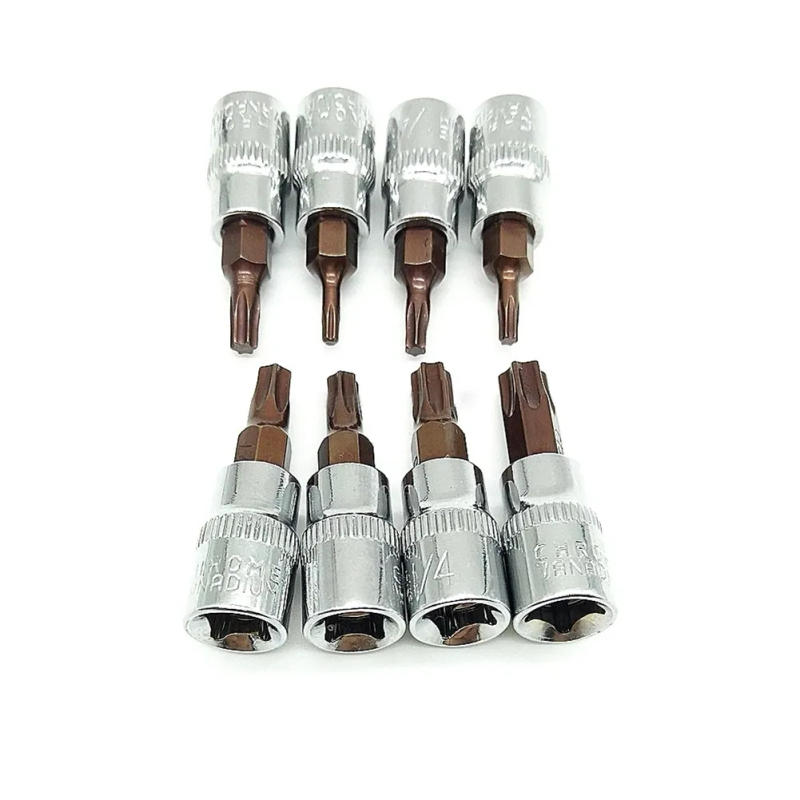 Description Picture 4 of item1pc Torx Screwdriver Sockets Bits 1/4'' Hex Shank Drive Socket Wrench Adapter Hand Tools T8/T10/T15/T20/T25/T27/T30/T40