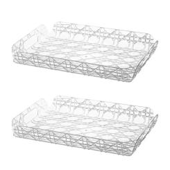 Household Rectangular Storage Tray Countertop Light Luxury Water Cup Storage Tea Tray Transparent Home Decoration Organizer Tray