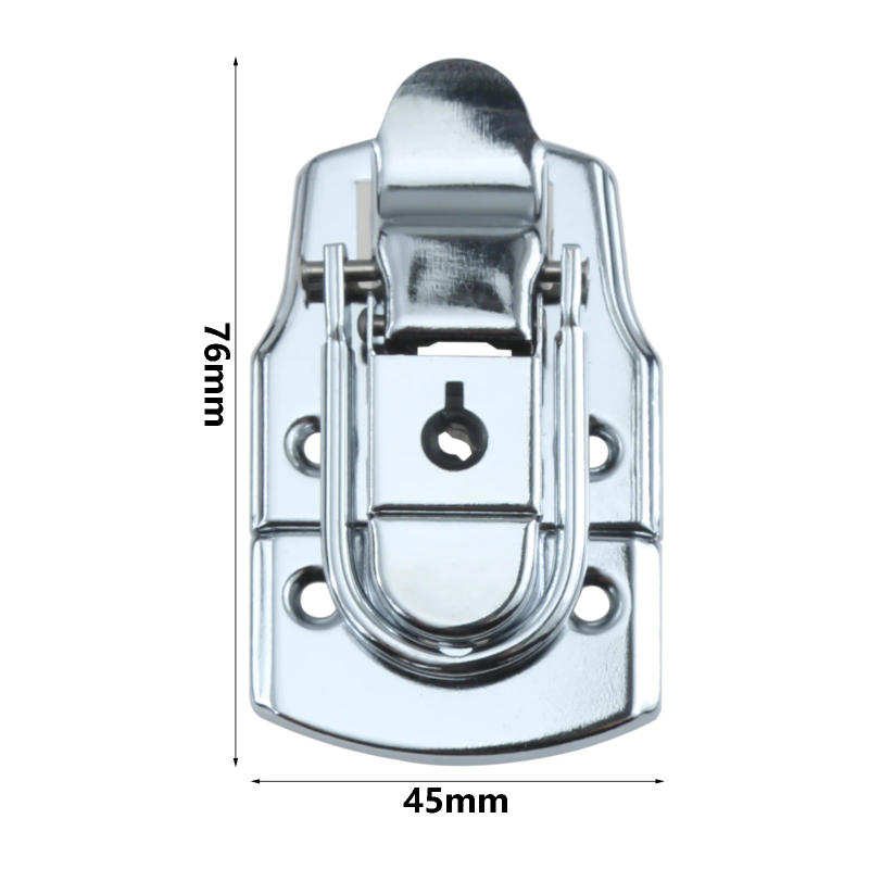 Description Picture 4 of item1 Set 76*45mm Air Box Cabinet Toggle Latch Lock with Key Metal Hasp Buckle for Tool Box Case Suitcase Tool Hardware Sliver/Black