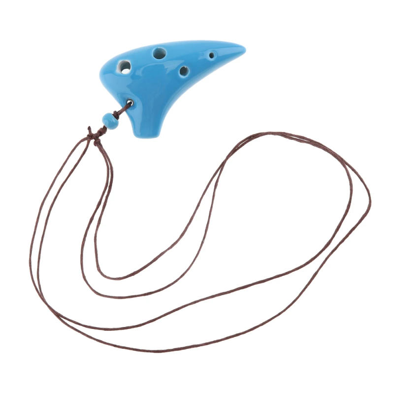 Description Picture 3 of itemMini 6 Holes Alto ToneC Necklace Ocarina Ceramic Black Pottery Flute Instrument with Hang Rope 4 Colours Optional