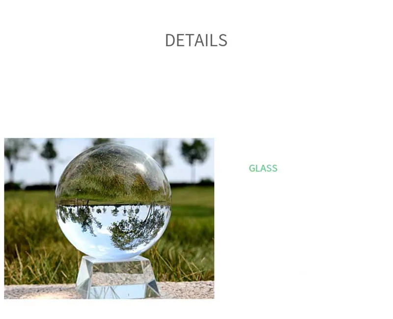 Description Picture 5 of itemE2 Clear Lens Globe Crystal Glass Ball Stand 30-80mm Lensball for Sphere Photography Decoration Home Room Decorative Globe Ball
