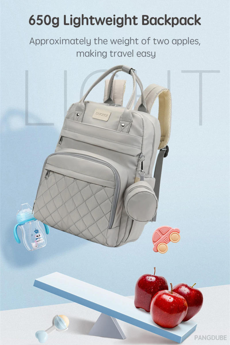 Description Picture 4 of itemPANGDUBE Mom Dad Backpack with Changing Pads Pacifier Bag Hooks for Stroller Maternity Mom Bag for Baby Accessories Diaper Bag