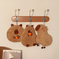 Cute Capybara Hand Towel Kapibala Kitchen Cleaning Towels Hanging Hand Towels Absorbent Wipe Dishcloths Soft Cleaning Cloth Rag