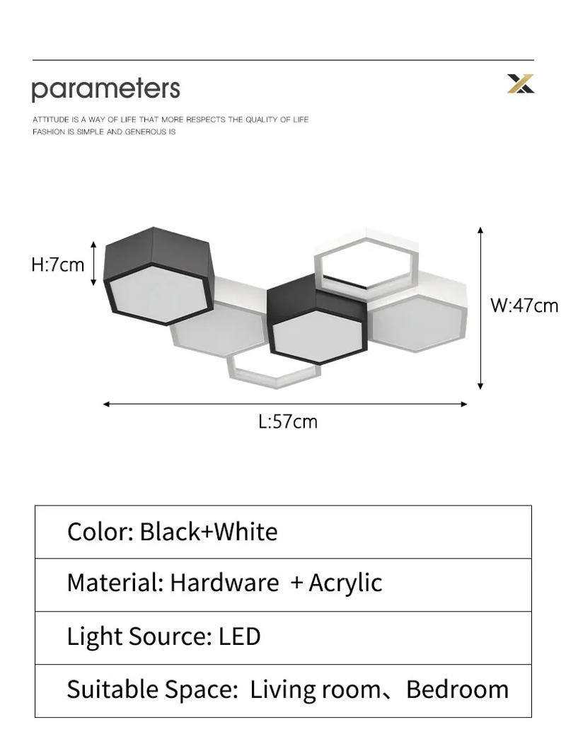 Description Picture 4 of itemLiving room lamp ceiling lamp simple modern atmosphere minimalist honeycomb lamp creative 2024 new Nordic master bedroom light