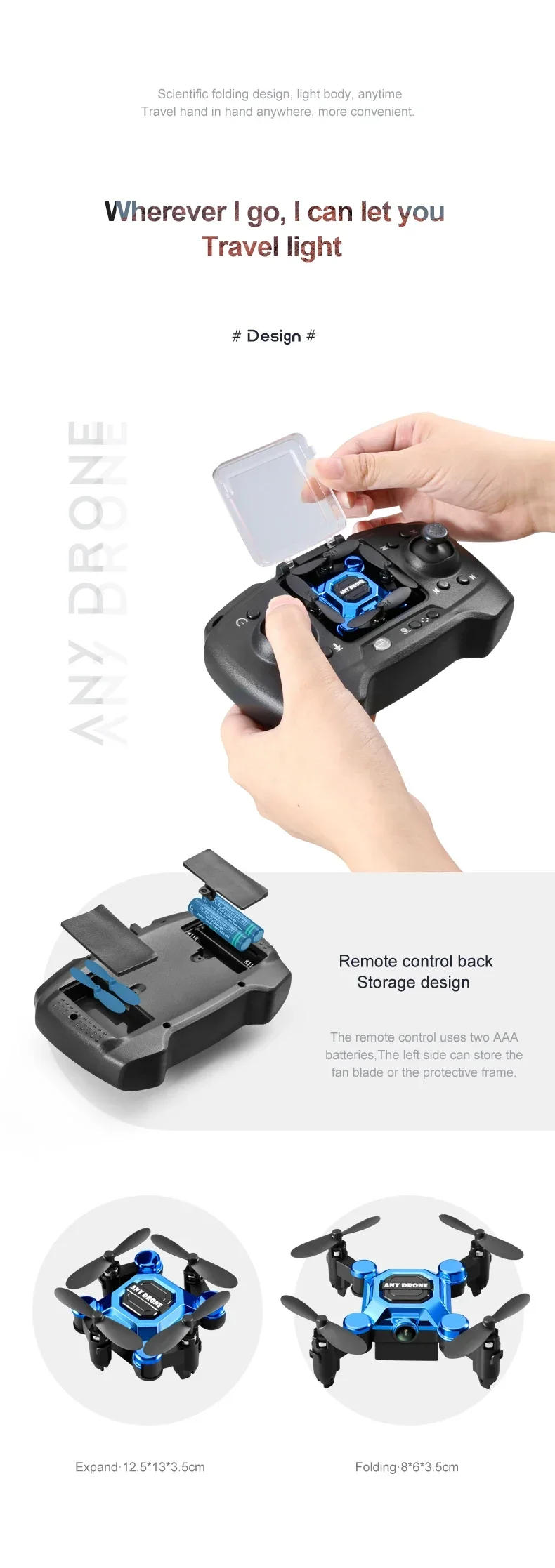 Description Picture 5 of itemDropshipping 360 Degree 4k High-definition Rotating Remote Control Folding Mini Drones Outdoor Aerial Photography Shooting UAV