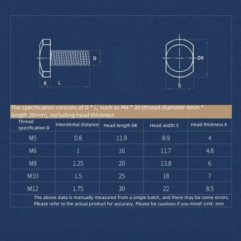 Description Picture 2 of itemM5 M6 M8 M10 M12 A2-70 T-bolt T-shaped Rectangular Hammer Head Screw