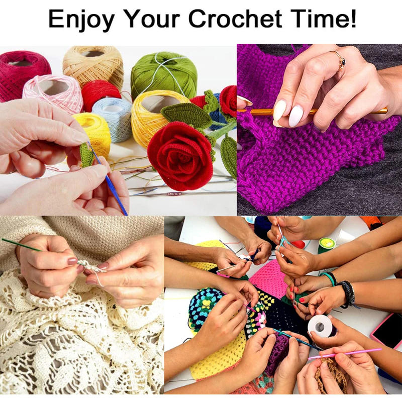 Description Picture 6 of item12pc Crochet Hooks Set Metal Handle Knitting Needles for Arthritic Hands DIY Crochet Needles for Yarn Craft Nice Gift for Women