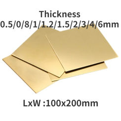 0.5/0.8/1/2/1.5 100x200mm H62 Brass Sheet Thickness  Plate Laser Cutting  CNC Frame Model Mould DIY Contruction  Pad