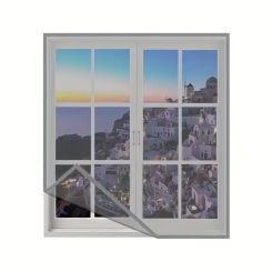 Easy-Install Self-Adhesive Window Screen - Invisible, No-Drill Mesh for Mosquito & Bug Protection, Polyester Mosquito Net