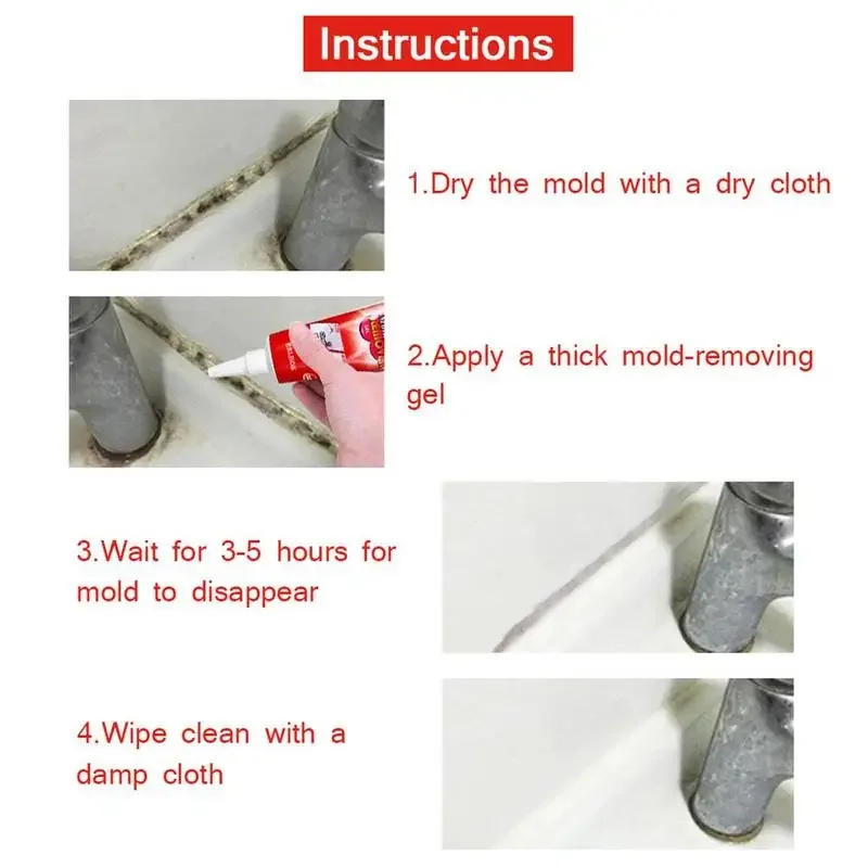 Description Picture 2 of item20g Wall Mold Mildew Remover Cleaner Caulk Gel Pool Tile Gap Spot Mold Remover Washing Machine Bathroom Mildew Gel Remover Gel