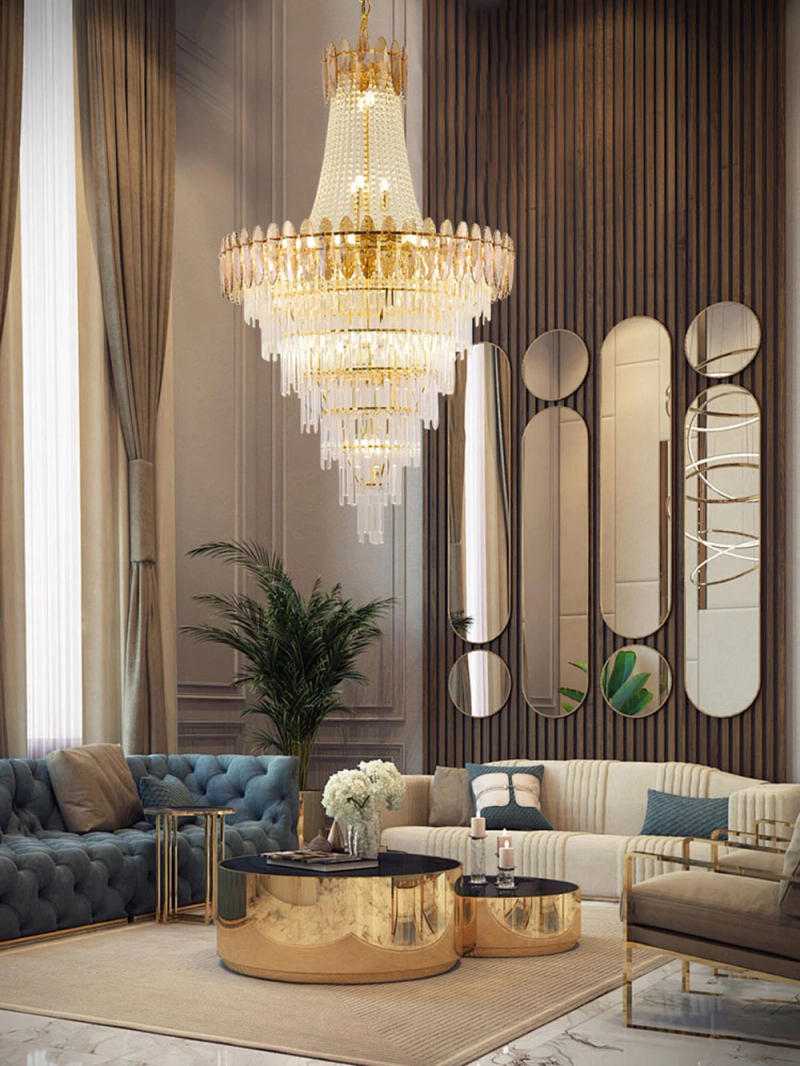 Description Picture 2 of itemLuxury E14 LED k9 Crystal Gold Silver 2024 Ceiling Chandelier Lighting Lustre Suspension Luminaire Lampen For Living Room