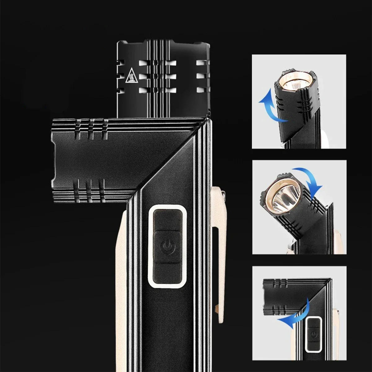 Description Picture 3 of itemLED Flashlights High Strong Power Tactical Emergency Spotlights Built-in Battery Telescopic Zoom USB Rechargeable Camping Torch