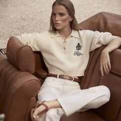2025 New In Knitted Long Sleeves Luxury Brand Design Embroidery Beige Short Knitwear For Women Sweater Lady Tops Clothing