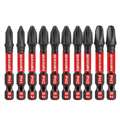 GEINXURN Impact Tough #1#2#3 Phillips 2 in.Insert Driver Bits,Bulk PH1/PH2/PH3 S2 Alloy Steel Impact Tough Screwdriver Power Bit