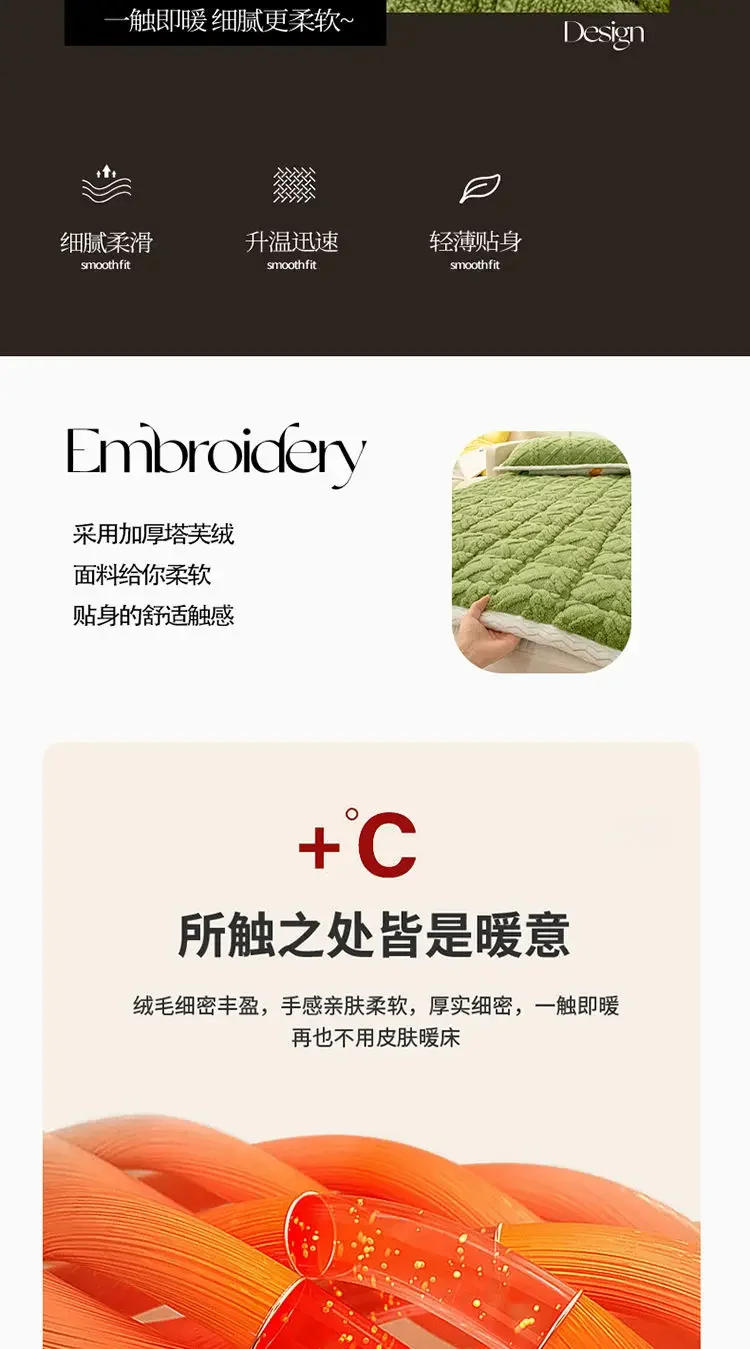 Description Picture 6 of itemWinter Plush Soft Mattress Toppers Dormitory Single Double Bedspread Home Non-slip Mattress Cover Bed Sheet Thin Fold Tatami Mat