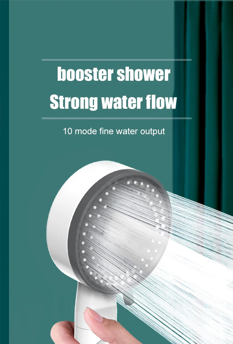 Description Picture 2 of item10 Spray Filtered Shower Head High-Pressure Handheld Water Saving Showerhead Fall Resistance Black White Bathroom Shower Nozzle