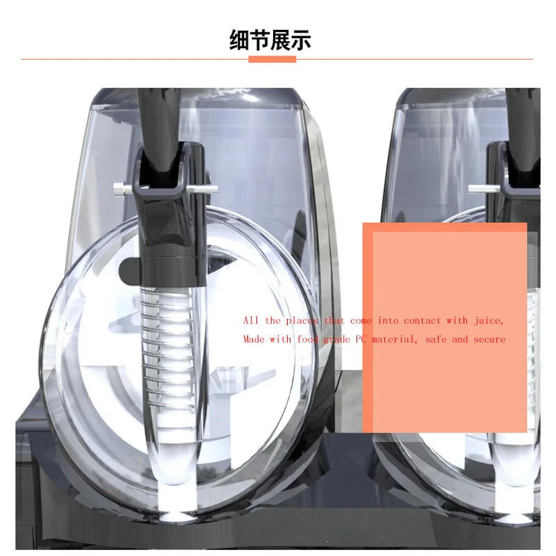 Description Picture 6 of itemCommercial Snow Melting Machine Mini Slush Machine Ice Snow Cold Drink Maker 2 Tank Smoothies Granita Machine