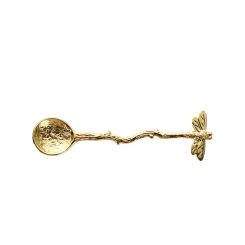 Nice-looking Tea Spoon Plating Surface Honey Scoop Long Handle Food Grade Coffee Spoon  Stir