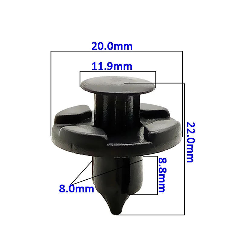 Description Picture 2 of item50PCS Nissan 8mm Auto Fasteners Clamp Body Push Fixed Water Tank Guard Pin Rivet Fender Clip