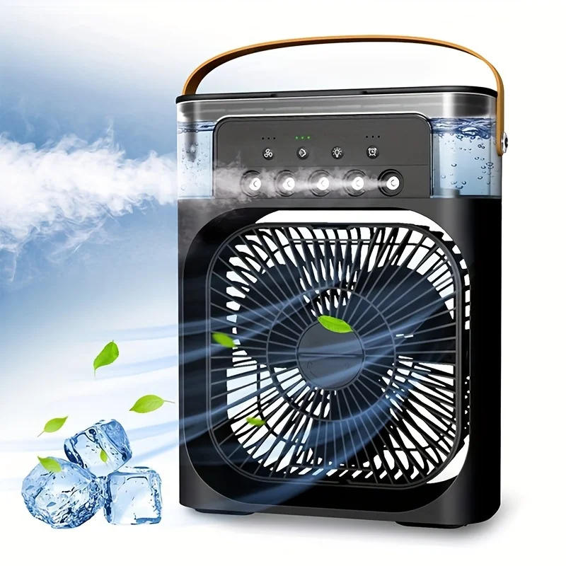 Description Picture 3 of itemMultifunctional Humidifier Fan Five-hole Refrigeration Spray Desktop Fan Desktop USB Small Air Conditioning Mini Electric Fan