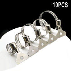 10pcs 6-38mm Stainless Steel Worm Drive Hose Clamp Fuel Pipe Water Tube Clips Metal Clamps For Tubes Woodworking Tools