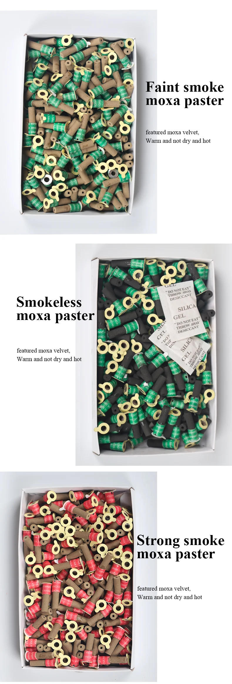 Description Picture 3 of item180 Pcs Moxibustion Sticks Rolls Mini Moxa Tube Self Stick Chinese Moxibustion Sticker Therapy Smokeless Burner