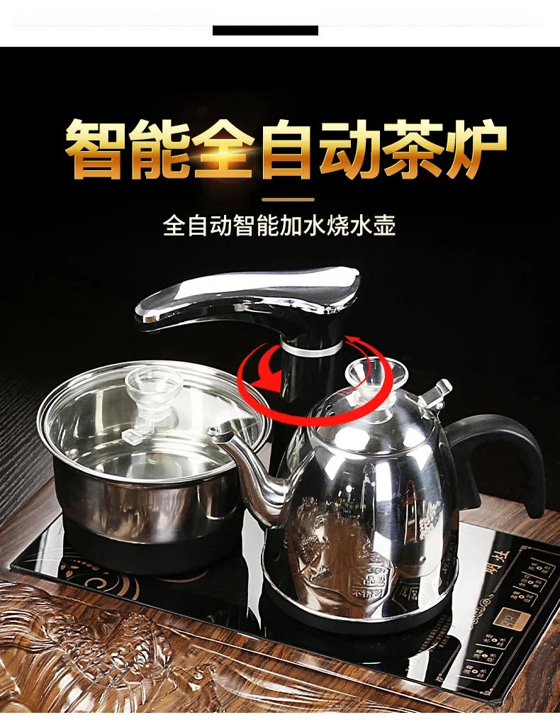 Description Picture 5 of itemSolid Wood Tea Tray Purple Sand Kung Fu Tea Set Home  Induction Cooker Drinkware Tazas De Te Coffeeware Teawar