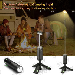 Telescopic Camping Light 10000mAh USB Rechargeable Portable LED Work Light Magnet Tripod Base Tent Telescoping Camping Lantern
