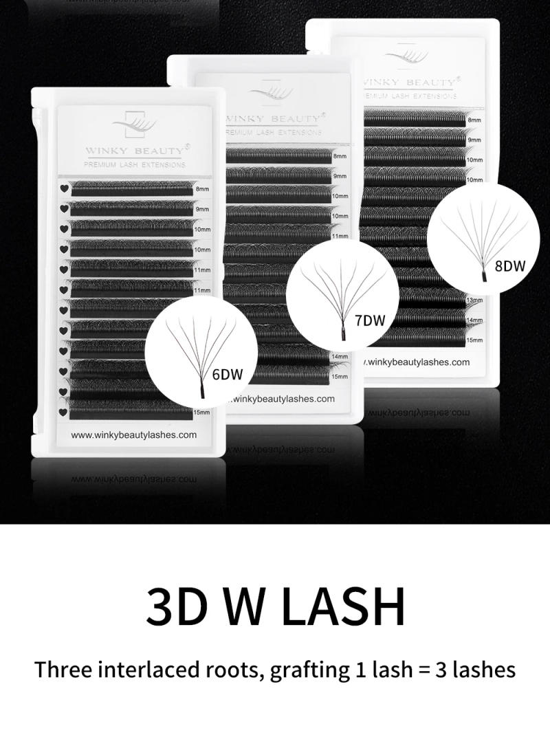 Description Picture 3 of itemFalse eyelashes stock clearance sale,3D/4D/5D/6D/7D/8D W Shape Natural Soft Hand Woven Fans Automatic Flower False Eyelashes