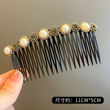 Sparkling Crystal Stone Braided Hair Clips Double Bangs Braided Barrettes Hairpins Women Girls Hair Styling Accessories Braiders