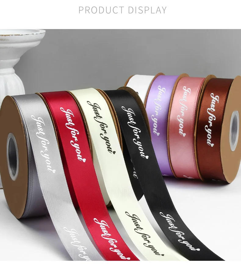 Description Picture 5 of itemEncrypted Flower Packaging Ribbon, English Letter Printing Ribbon, Gift Box Ribbon, Bouquet Webbing, 2.5cm, 49Yards