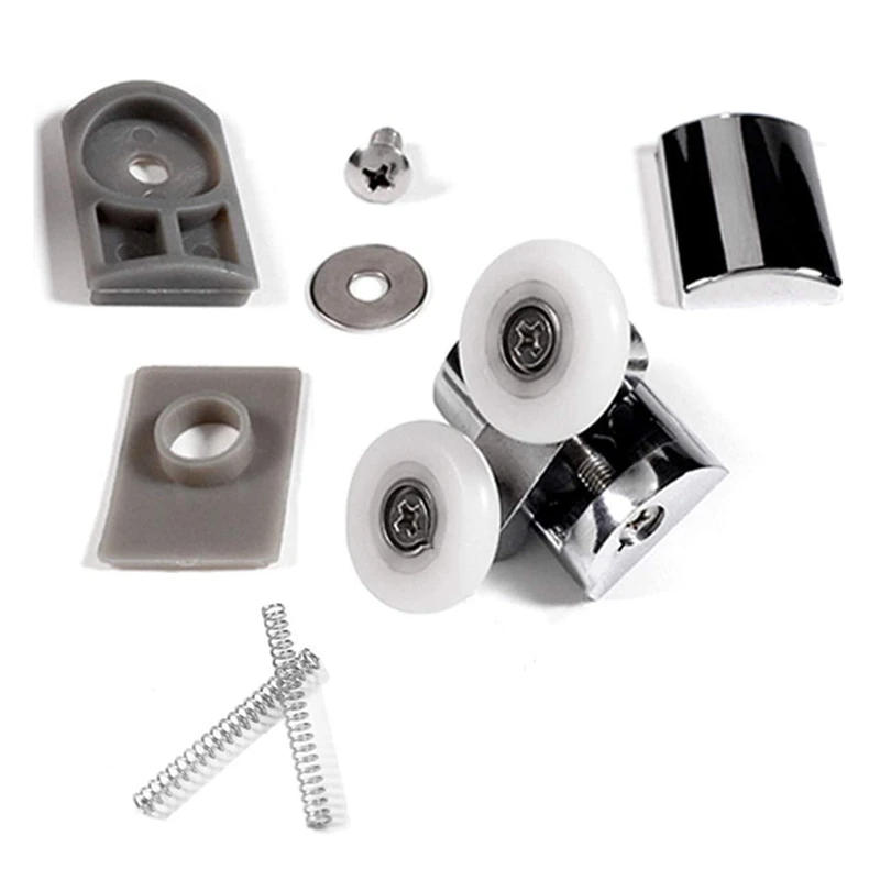 Description Picture 6 of item4Pcs Shower Door Wheels 23Mm Shower Door Rollers Heavy Duty Zinc Alloy Dual Wheel For Both Flat Sliding Shower Doors