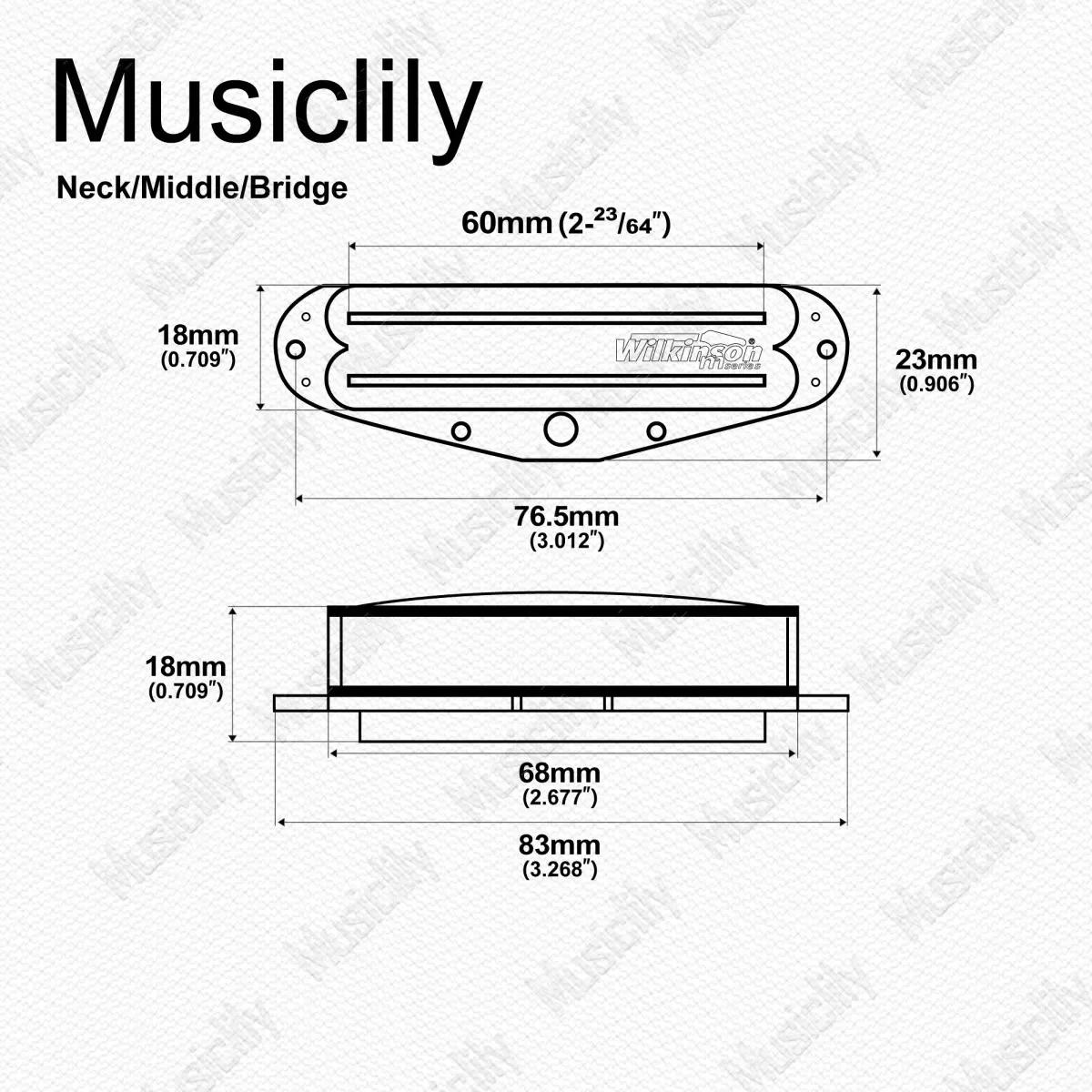Description Picture 3 of itemWilkinson Humbucker Pickup Set ST Guitar WOTBS - Ceramic Magnet Small