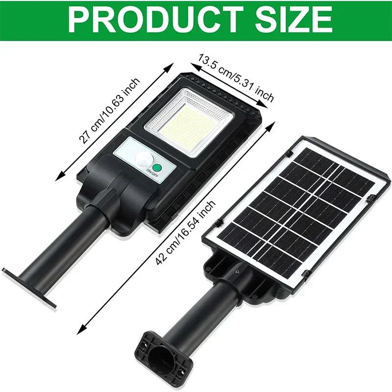 Description Picture 6 of item156LED Solar Street Light Outdoor Waterproof 6500k Powerful Flood Wall Lamp With Motion Sensor For Garden Garage Parking Lot