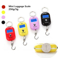 Mini Digital Scale 25Kg 5g Electronic Fishing Weight Pocket Luggage Scales Hanging Hook Mini Keychain LCD Weighing Balance